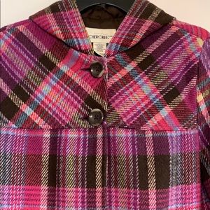 Cherokee Plaid Girls Swing Coat 14-16